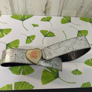 Silver and Gold Heart Buckle Belt